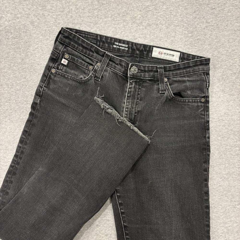 AG Adriano Goldschmied The Isabelle High Rise Crop Jeans Women's Size 28R Black